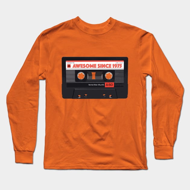 Classic Cassette Tape Mixtape - Awesome Since 1975 Birthday Gift Long Sleeve T-Shirt by DankFutura